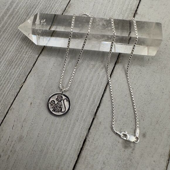 Chinese Zodiac Monkey Pendant Necklace Sterling Silver - Picture 7 of 7